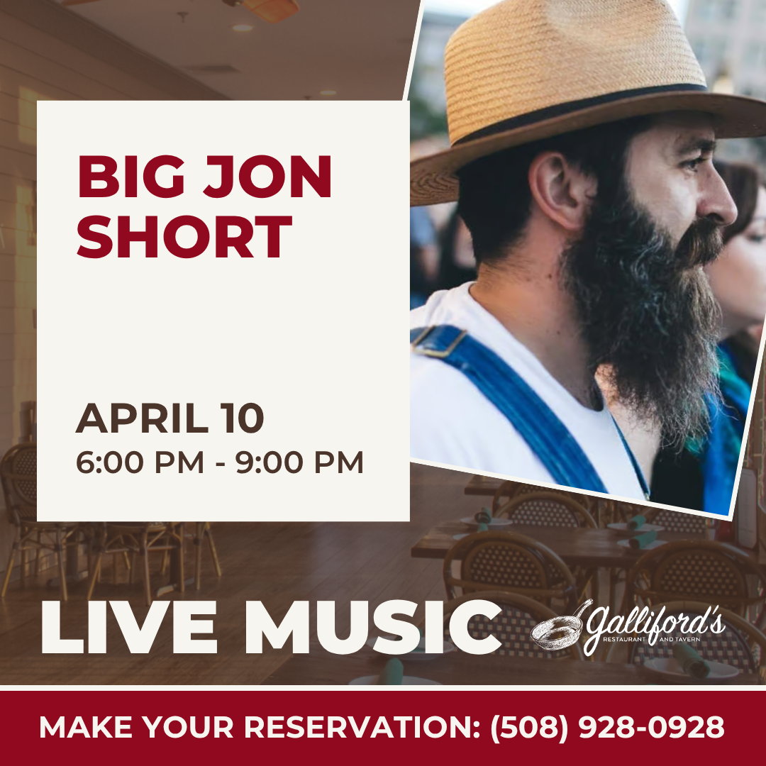 Live Music by Big Jon Short on April 10, 2026 at Galliford's Restaurant and Tavern