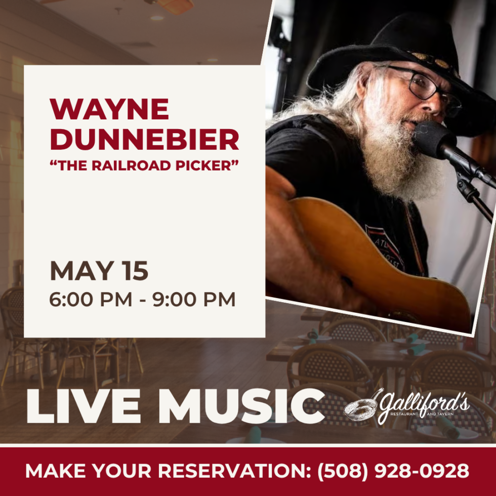 Live Music by Wayne Dunnebier "The Railroad Picker" on May 15, 2026 at Galliford's Restaurant and Tavern