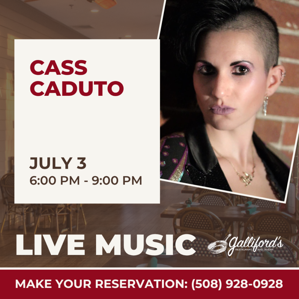 Live music by Cass Caduto at Galliford's Restaurant and Tavern, July 3, 2026