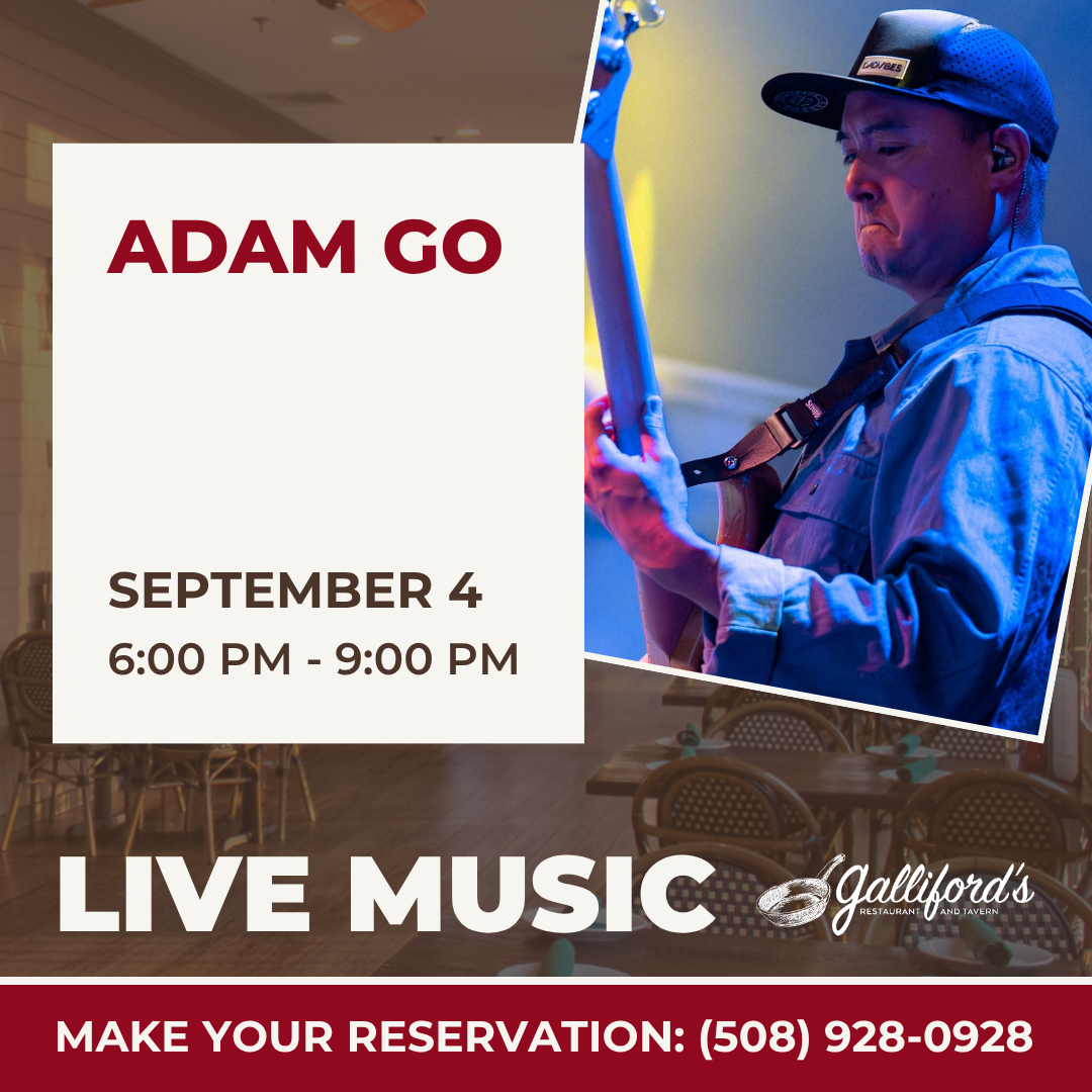 Kick off the start of September with live music by Adam Go on Friday, September 4 from 6-9 PM!