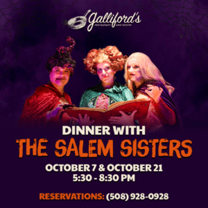 Dinner with the Salem Sisters at Galliford's Restaurant & Tavern, October 7 and 21, 2026