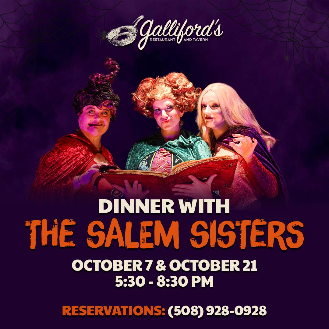 Dinner with the Salem Sisters at Galliford's Restaurant & Tavern, October 7 and 21, 2026