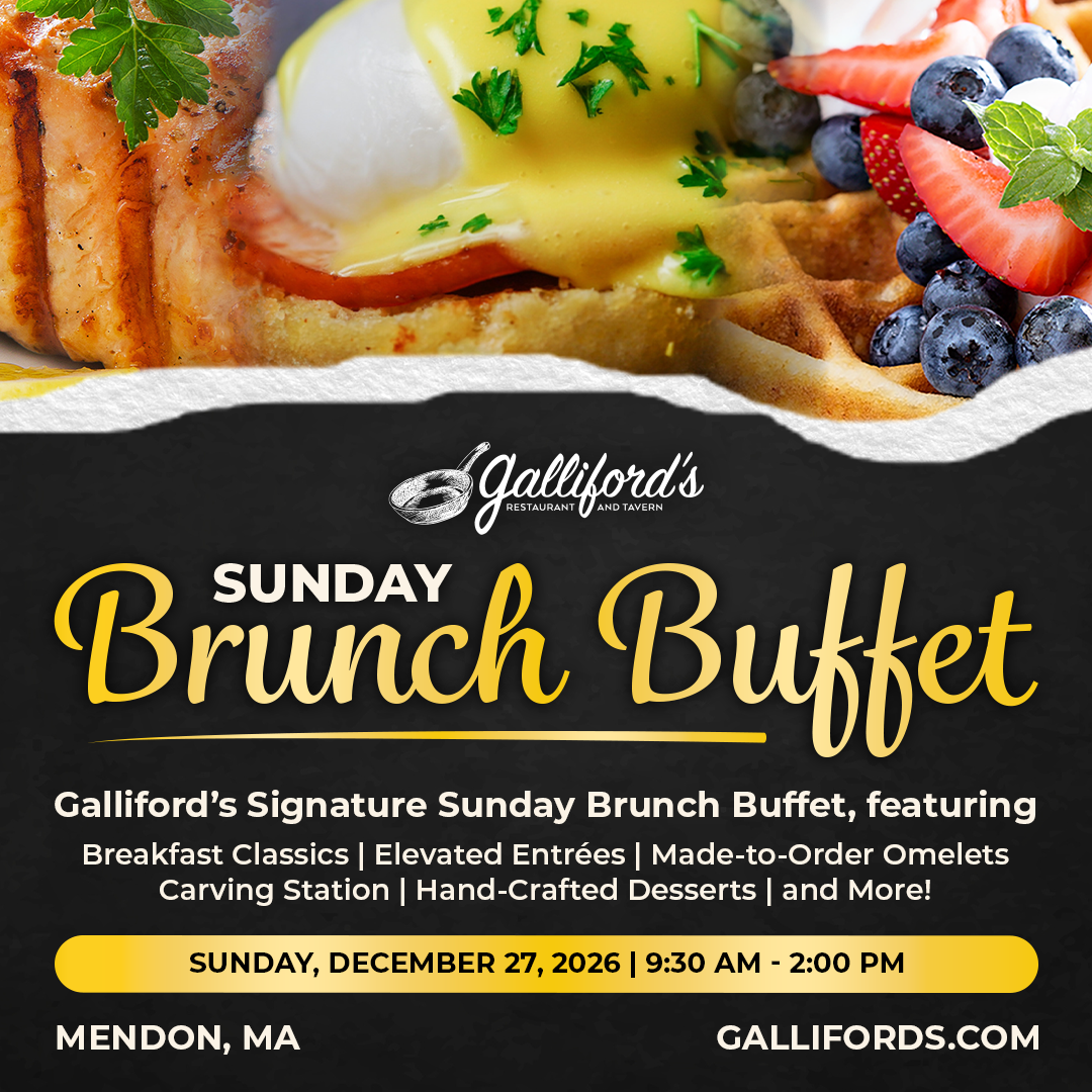 Galliford’s Sunday Brunch Buffet on Sunday, December 27, 2026 from 9:30 AM – 2:00 PM.
